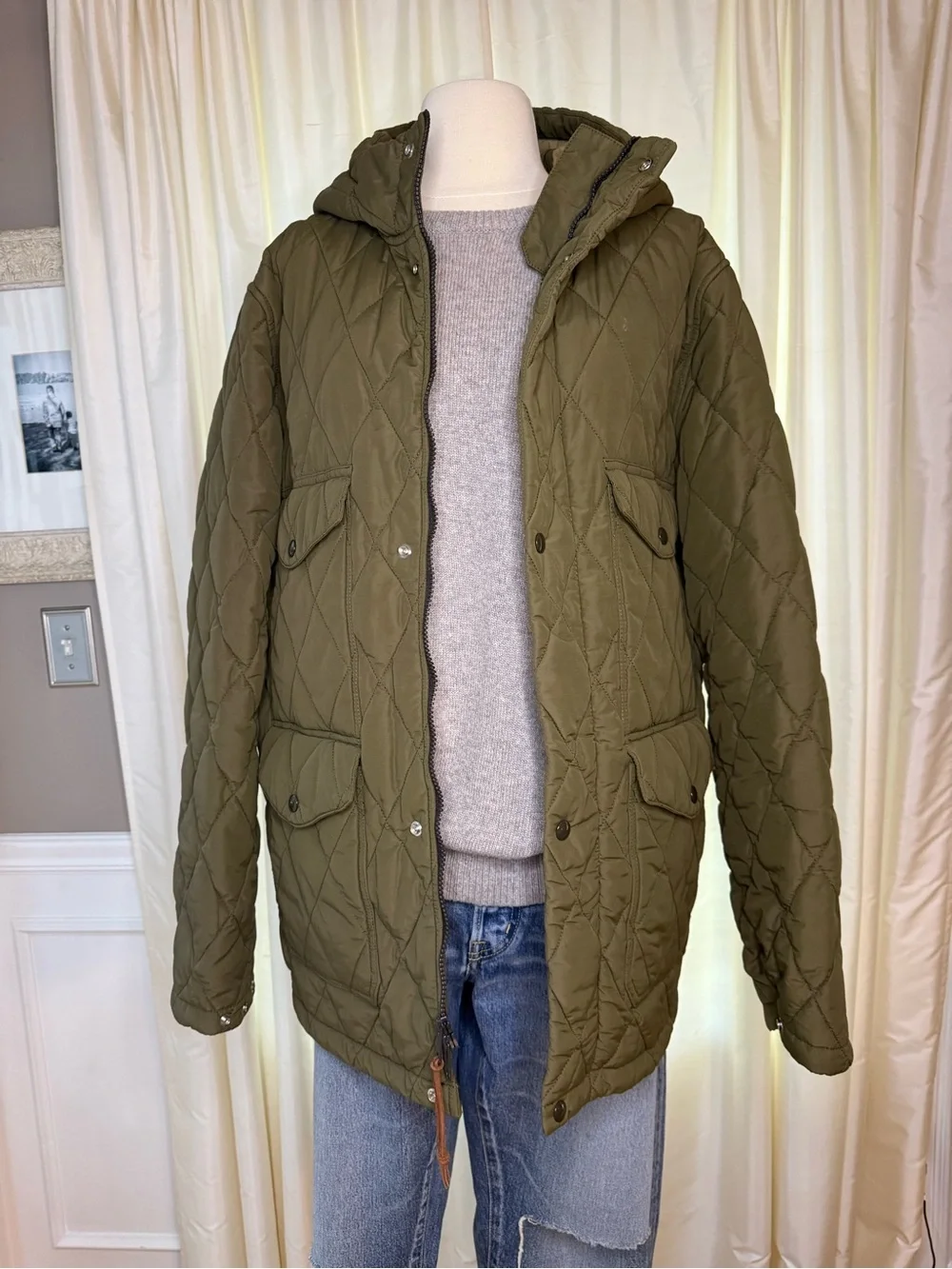 J. Crew quilted hooded